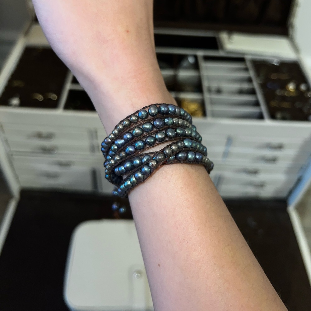 Chan Luu real blue pearl wrap bracelet